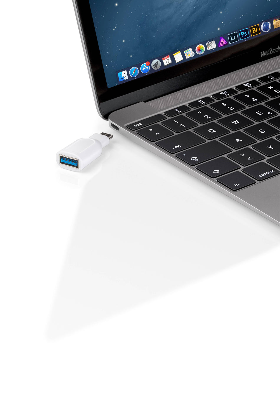 Adaptor USB 3.0 A mama - USB Type C tata alb Goobay