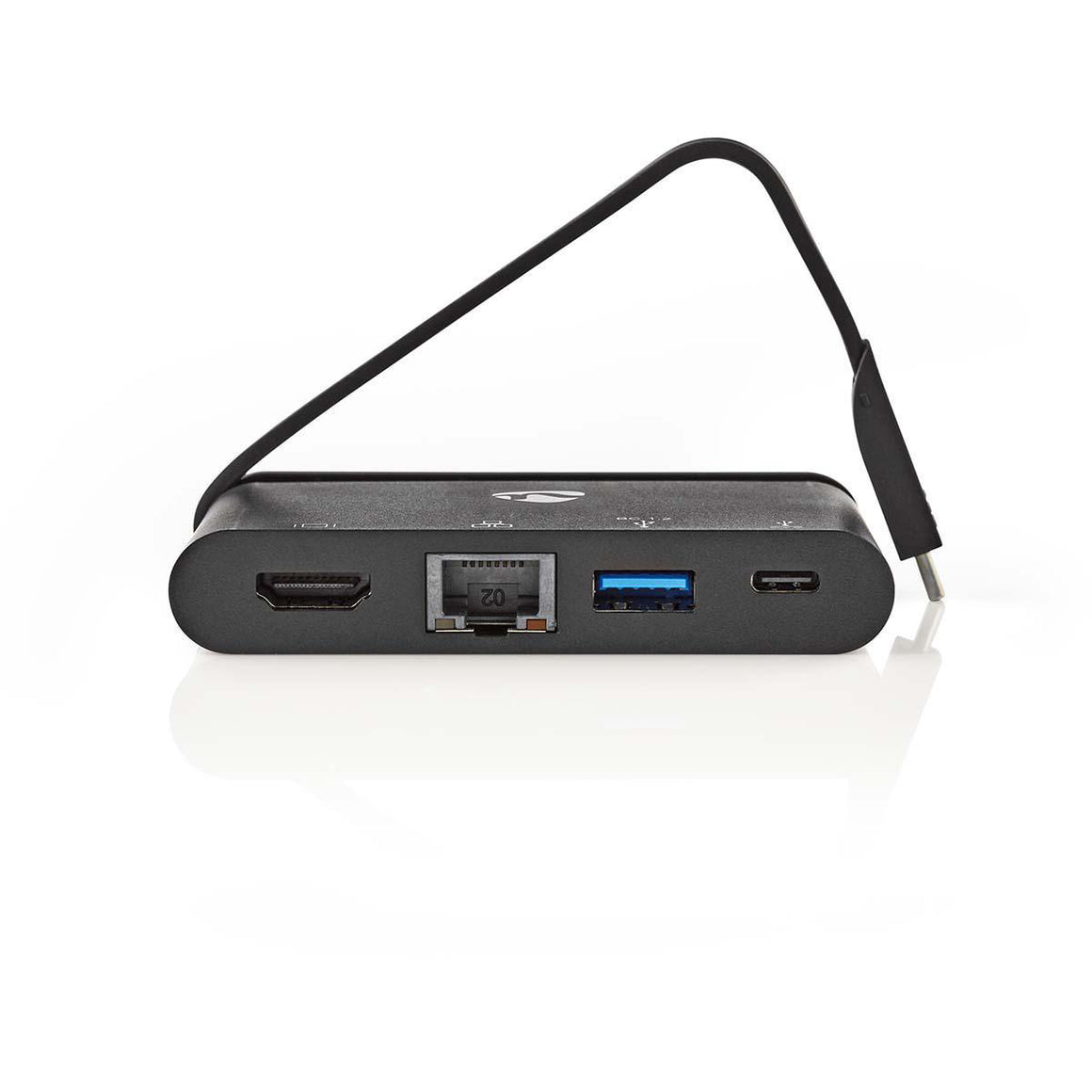 Adaptor USB Type C - HDMI USB3.0 Gigabit Ethernet USB Type C PD 100W negru Nedis
