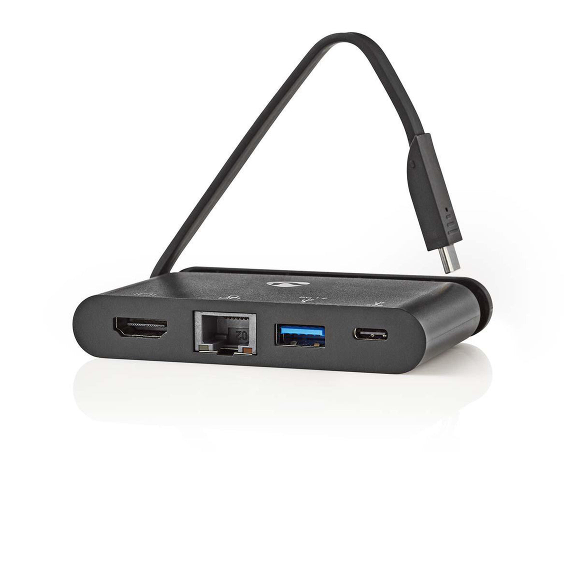 Adaptor USB Type C - HDMI USB3.0 Gigabit Ethernet USB Type C PD 100W negru Nedis
