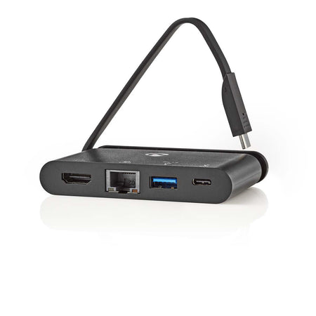 Adaptor USB Type C - HDMI USB3.0 Gigabit Ethernet USB Type C PD 100W negru Nedis
