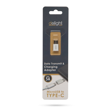Adaptor USB Type C tata la Micro USB mama alb delight