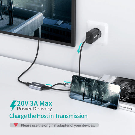 Adaptor USB type C tata - Mini DisplayPort mama PD 60W 4K 60Hz 0.2m gri Choetech HUB-M06