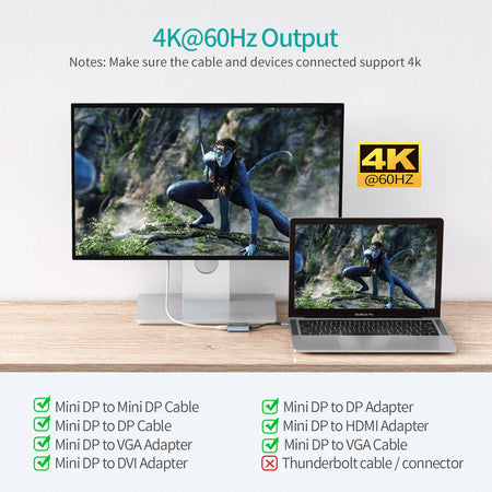Adaptor USB type C tata - Mini DisplayPort mama PD 60W 4K 60Hz 0.2m gri Choetech HUB-M06