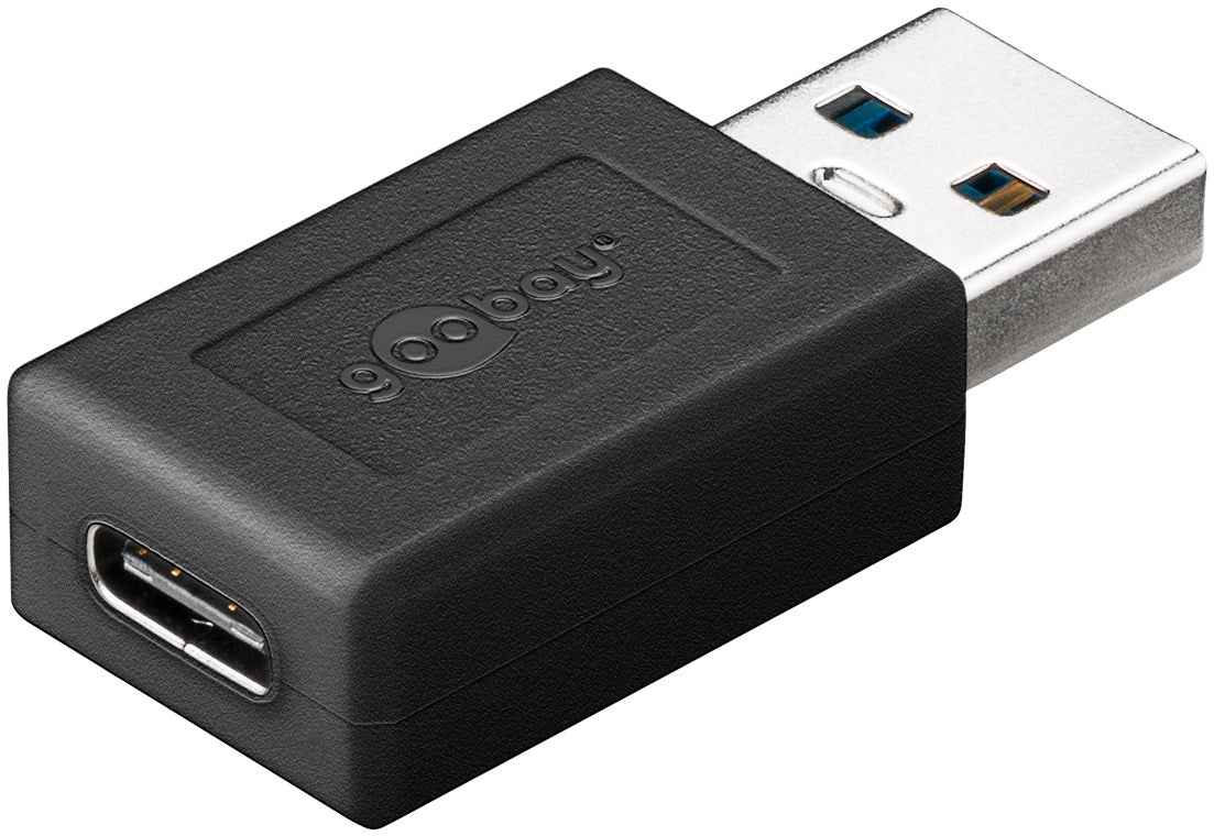 Adaptor USB3.0 SuperSpeed USB-A tata - USB-C mama negru Goobay 45400