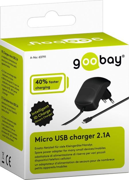 Alimentator 230V micro USB 2.1A negru Goobay