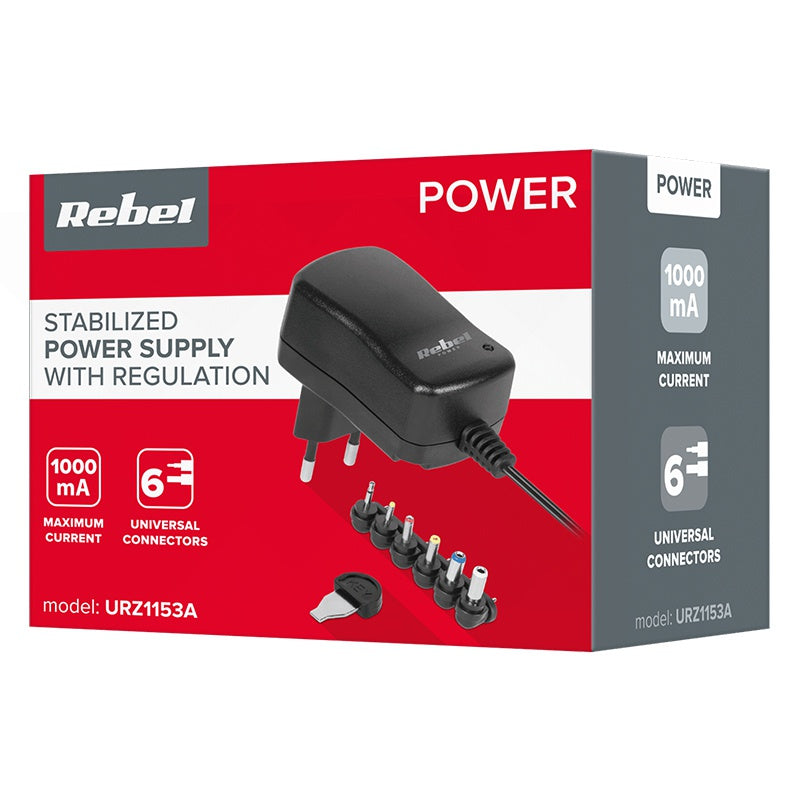 Alimentator 3-12V stabilizat universal 1000mAh REBEL URZ1153A