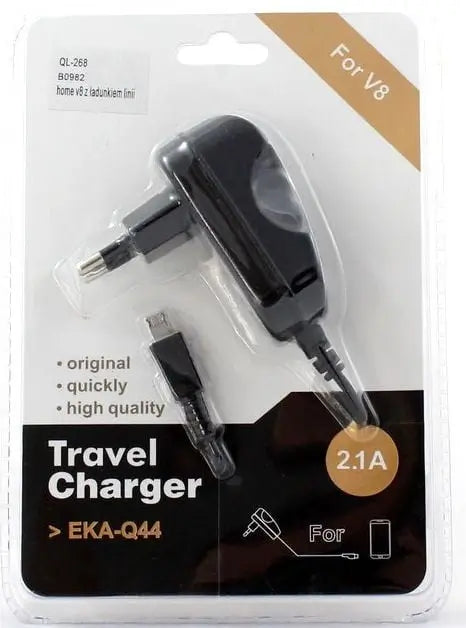 Alimentator incarcator EKA-Q26 100-240VAC - DC 5V 2.1A cu fir si conector micro USB negru