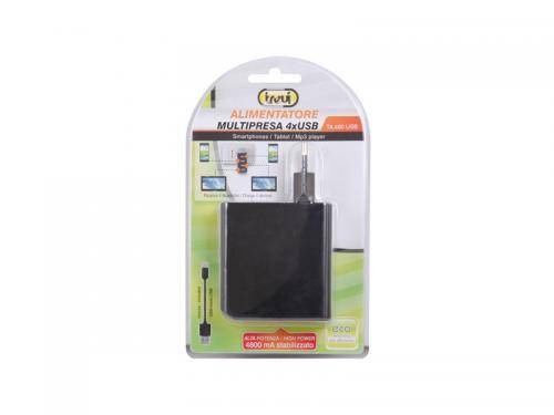 Alimentator USB 230V TA 480 USB 4 iesiri 4.8A negru Trevi