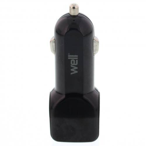 Alimentator USB bricheta auto 2 iesiri 2.4A negru Well