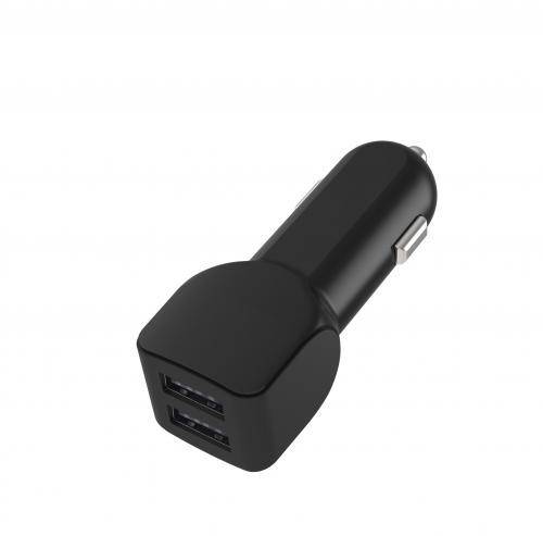 Alimentator USB bricheta auto 2 iesiri 2.4A negru Well