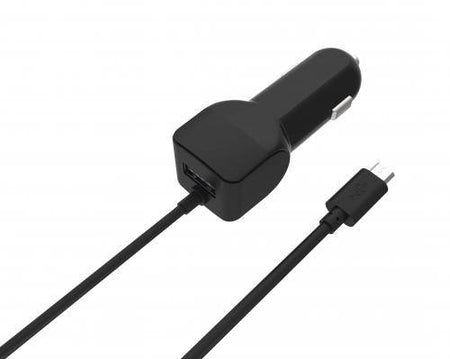 Alimentator USB bricheta auto cu cablu micro USB 2 iesiri 2.4A negru Well