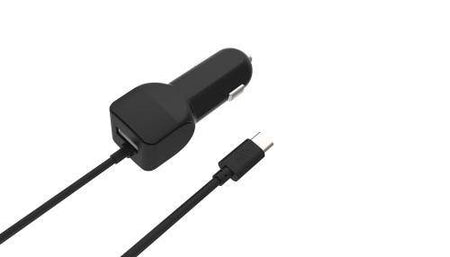 Alimentator USB bricheta auto cu cablu USB C 2 iesiri 2.4A negru Well