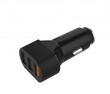 Alimentator USB bricheta auto Quick Charge 3 iesiri 28W negru Well