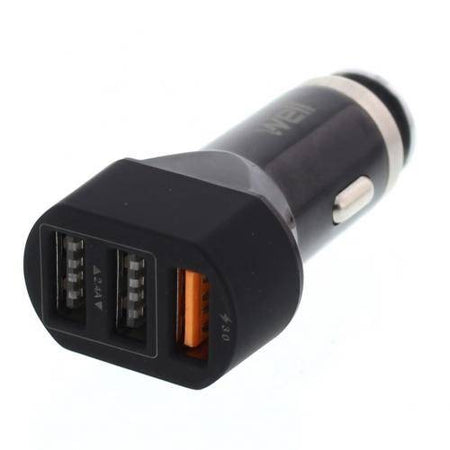 Alimentator USB bricheta auto Quick Charge 3 iesiri 28W negru Well