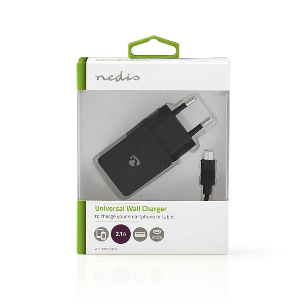 Alimentator USB Nedis 110-240V 1 iesire 2.1A negru micro USB inclus