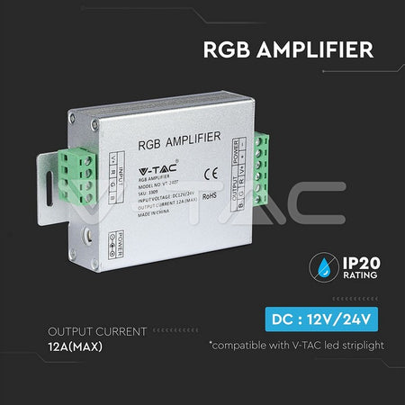 Amplificator banda LED RGB 12/24VDC 12A 3 canale x4A V-TAC