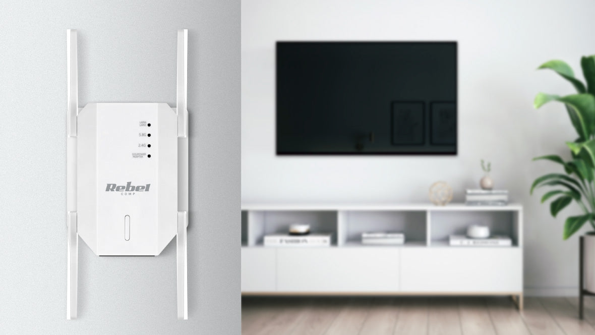 Amplificator de semnal range extender repeater 2.4-5GHz REBEL KOM1031