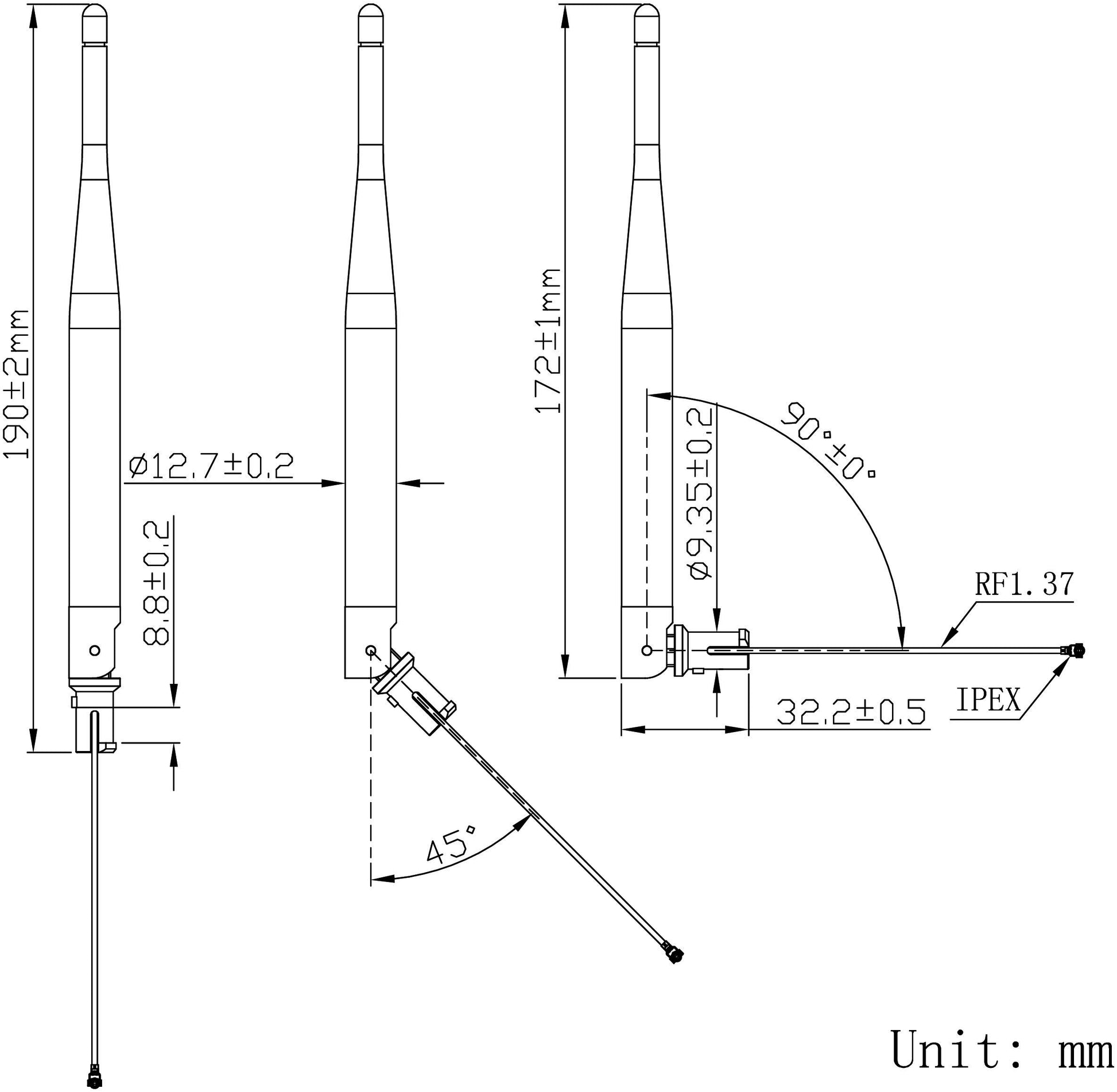 Antena WiFi 5dBi lineare 50Ω 2400÷2483.5MHz tata RP-SMA SR PASSIVES WIFI-ANT410