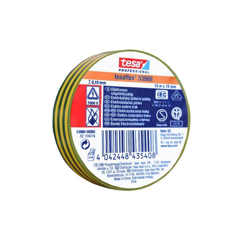 Banda 10m izolatoare TESAFLEX galben/verde