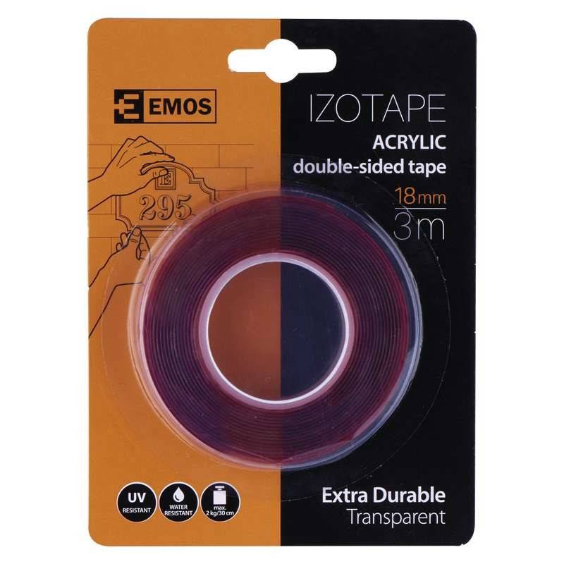 Banda dublu adeziva 3m x 18mm Transparent F6080 Emos