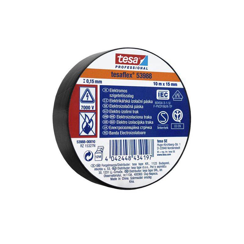 Banda izolatoare TESAFLEX 10m negru TESA