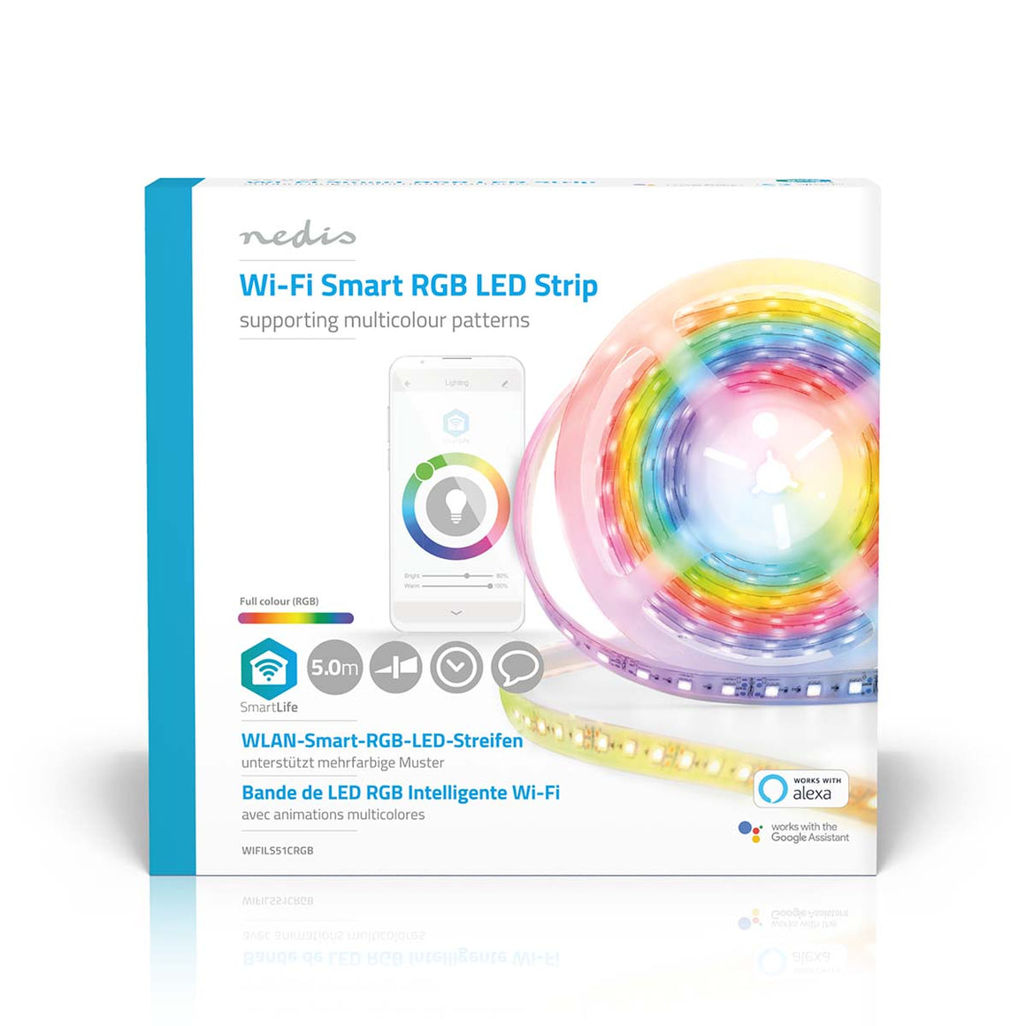 Banda LED Smart Wi-Fi RGB 700lm IP65 5m Nedis