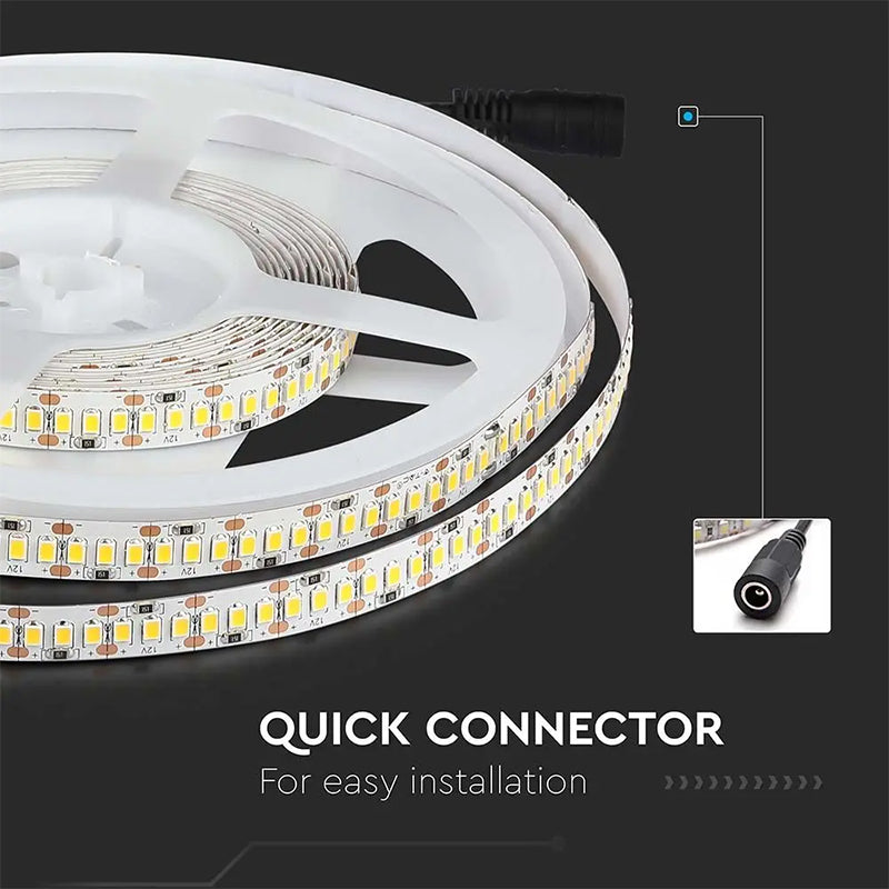 Banda LED SMD2835 12V 17W/m 204LED/m 800lm/m 4000K IP20 5M V-tac SKU-212462