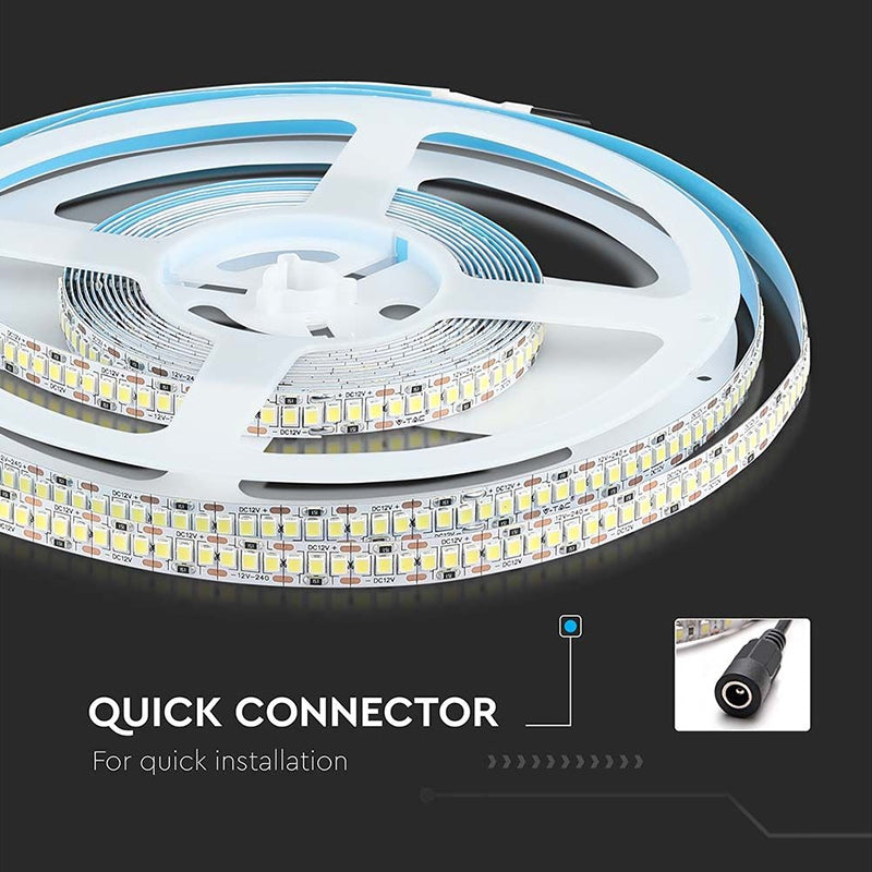 Banda LED SMD2835 12V 20W/m 240LED/m 2000lm/m 3000K IP20 5M V-tac SKU-212164