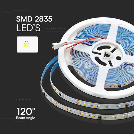 Banda LED SMD2835 RUNNIG 10W/m 24V IP20 alb mediu 4000K 10m V-tac SKU-23608