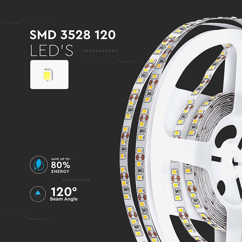 Banda LED SMD3528 120LED/m 6500K IP20 5m V-tac SKU-212002