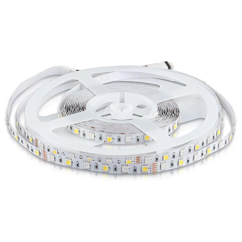 Banda LED SMD5050 60LED/m RGB +alb rece 6500K 12V IP20 5m V-TAC SKU-212159