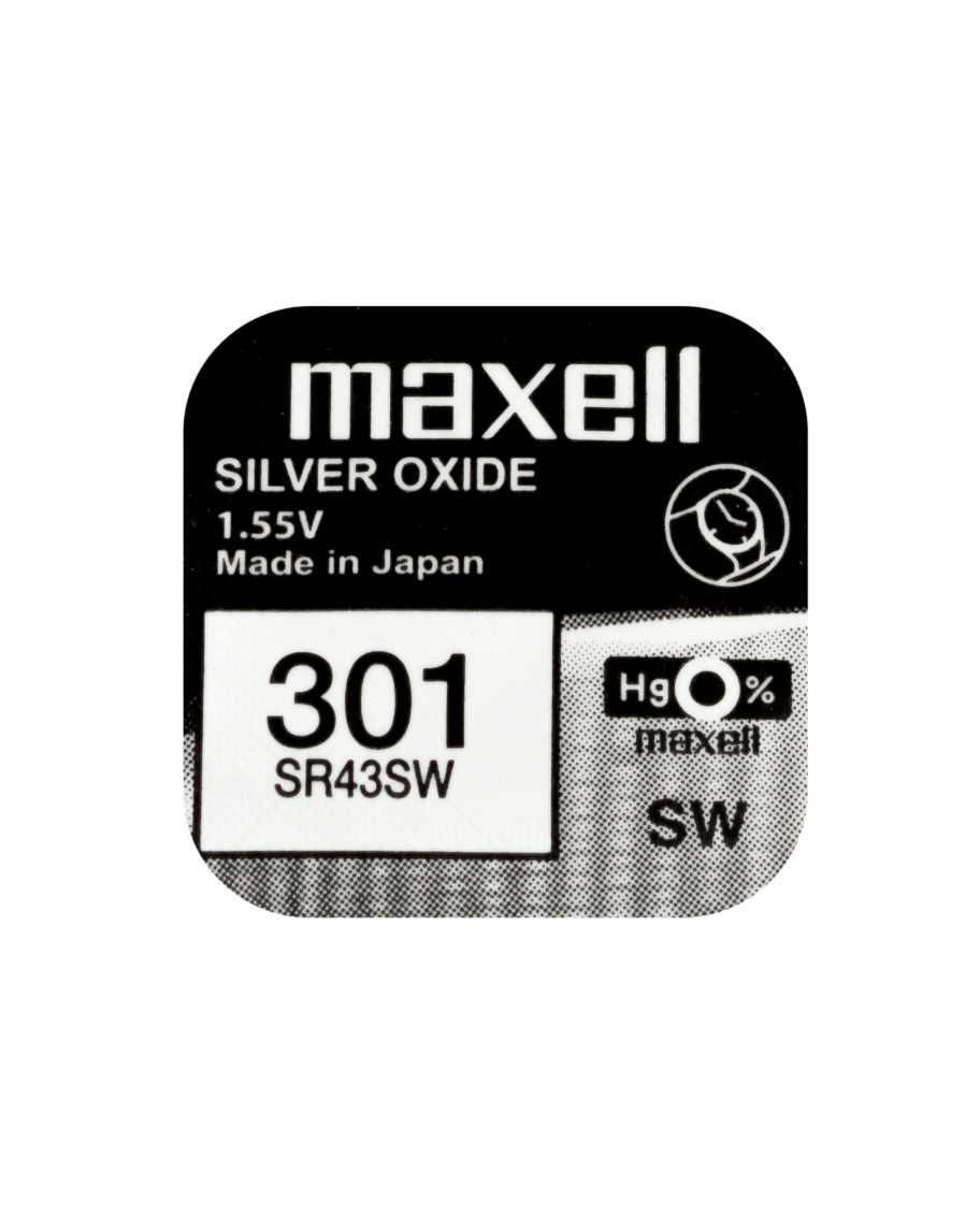 Baterie ceas Maxell SR43SW V301 AG12 1.55V oxid de argint 1buc