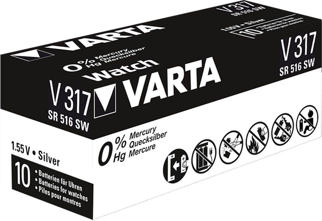 Baterie V317 Varta 1.55V 8mAh Silver Oxide pentru ceasuri