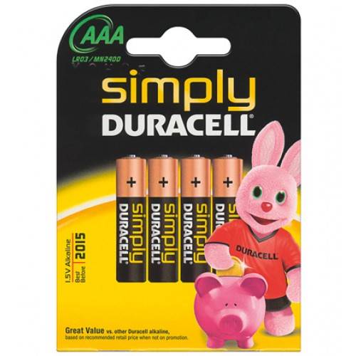 Baterii alcaline Duracell AAA R03 4buc