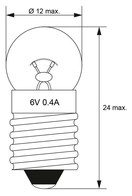 Bec E10 6V 0.4A glob Goobay