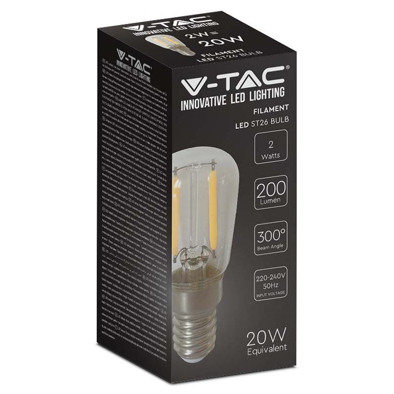 Bec E14 ST26 cu filament LED 2W 4000K alb neutru V-tac SKU-214445