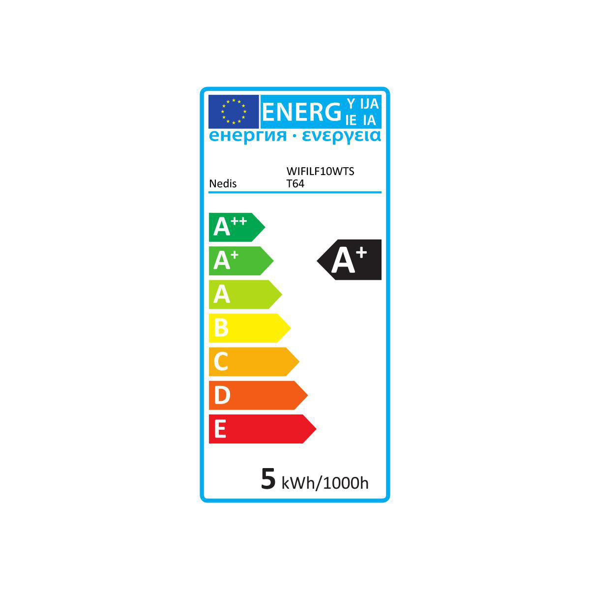 Bec Edison Wi-Fi Smart LED Filament Bulb E27 ST64 5W 500lm Nedis