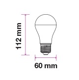 Bec LED A60 E27 10W 806lm 6000K alb rece V-TAC