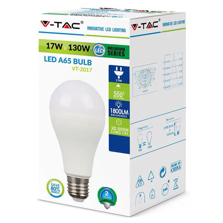 Bec LED A65 E27 17W 2700K alb cald 1521Lm V-TAC