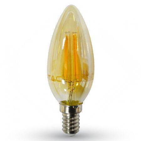 Bec LED E14 4W 2200K cu filament alb cald V-TAC