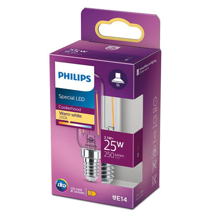 Bec LED filament Philips T25 E14 2.1W (25W) 250lm lumina calda 2700K 929001949055