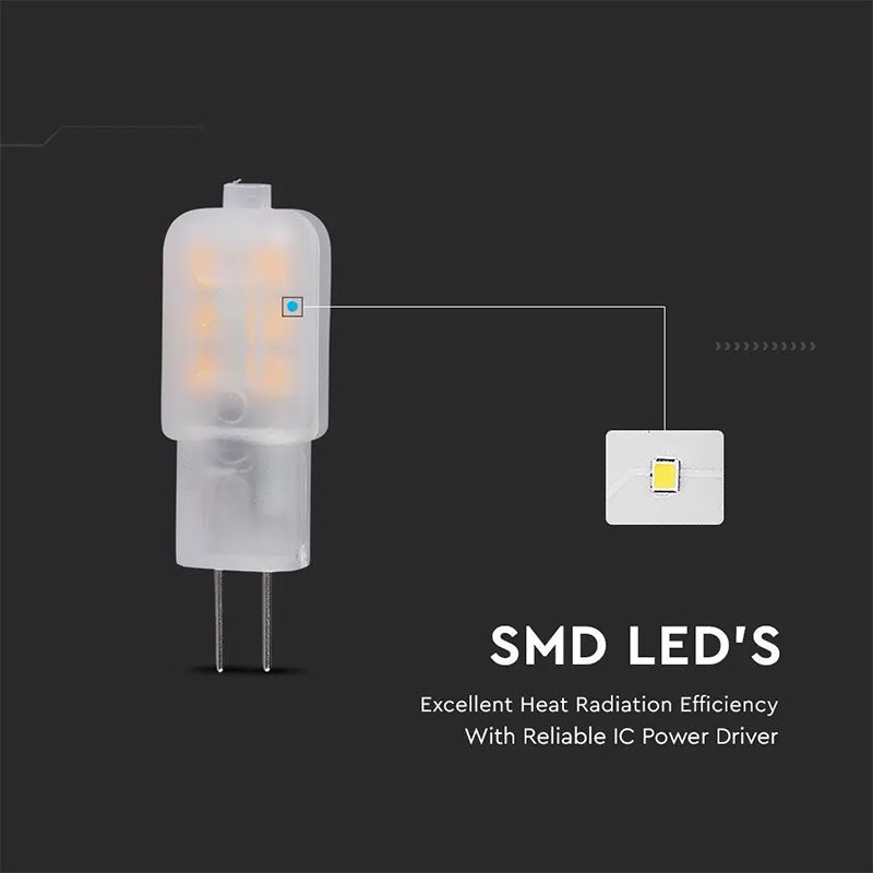 Bec LED G4 1.1W 12V 100lm 3000K alb cald cu chip Samsung V-TAC SKU-21240