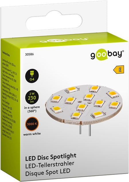 Bec LED G4 123° 2W 12V alb cald 3000K 230lm Goobay 30586