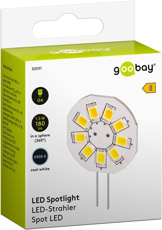 Bec LED G4 1.5W 12V alb rece 6500K 160lm Goobay 30591