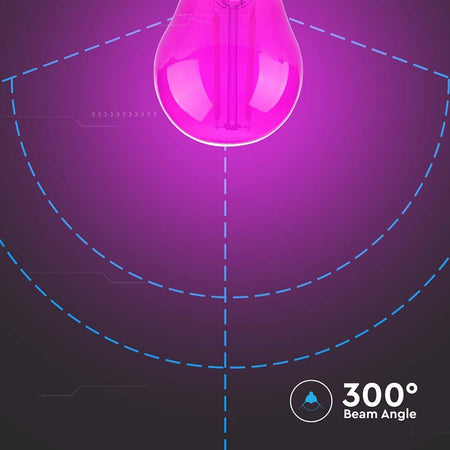 Bec LED G45 E27 2W cu filament lumina roz V-tac SKU-217410