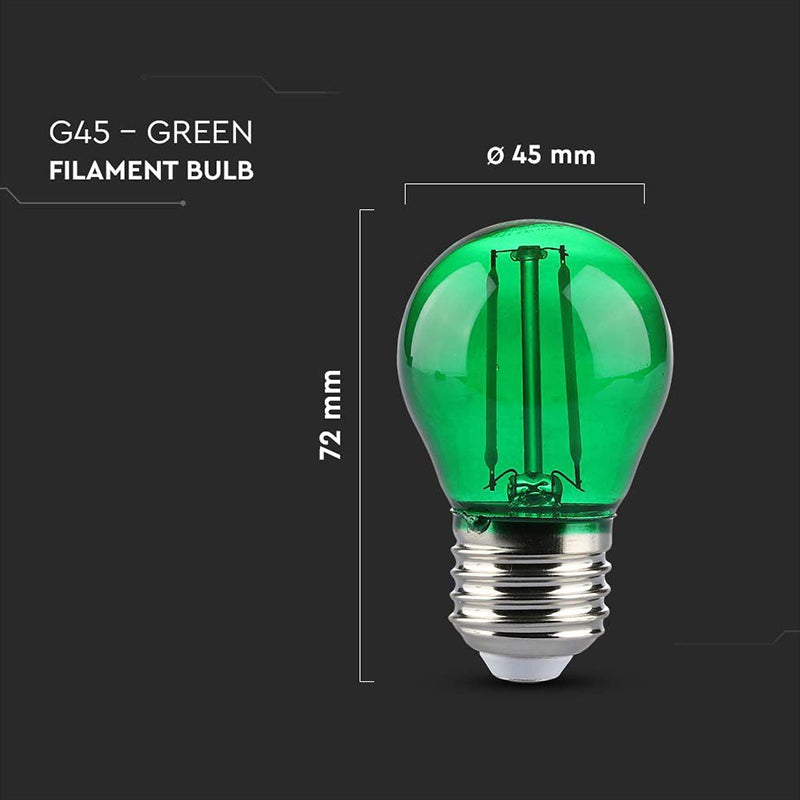 Bec LED G45 E27 2W cu filament lumina verde V-tac SKU-217411