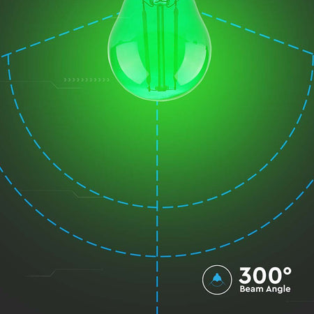 Bec LED G45 E27 2W cu filament lumina verde V-tac SKU-217411