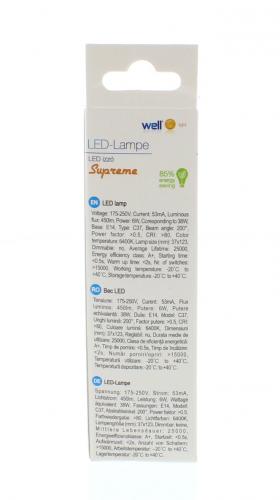 Bec LED lumanare E14 6W 230V lumina rece Well