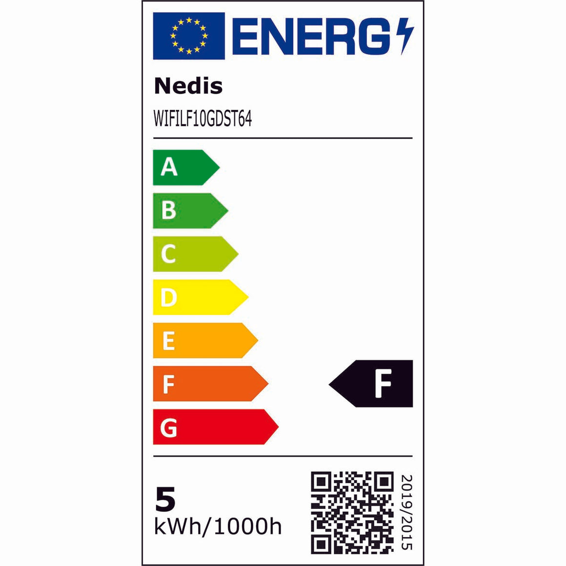 Bec Wi-Fi Smart LED cu filament Nedis E27 ST64 5W 500lm