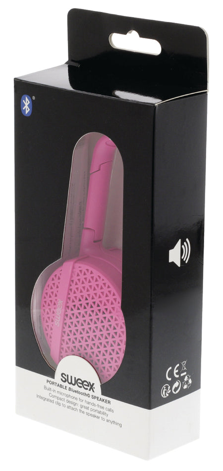 Boxa bluetooth portabila cu clip pentru atasare 3W roz Sweex